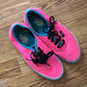 Hot Pink/Turquoise Trim Vans Lace-Up (7.5)
